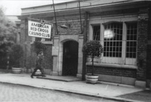Where it all began: The American Red Cross Casino Club in Namur, Belgium, 1945, where Hubbard and 2 other American soldiers were invited “to visit in a nice Belgian home for the night.”