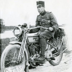 Bob Sparenberg’s father Hendrik Sparenberg on his Harley in 1917.